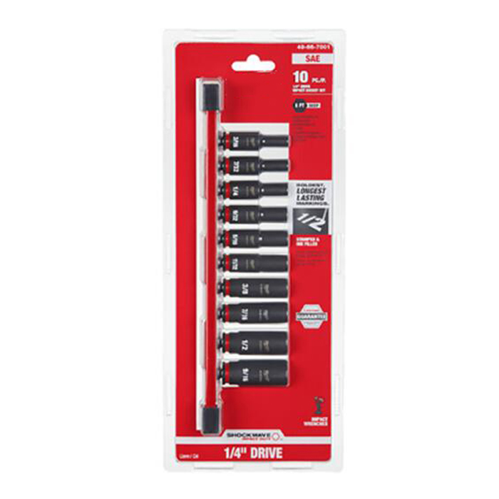 10Pc 1/4" Deep Impact Socket Set