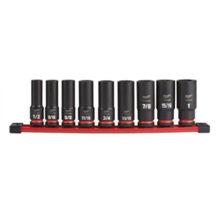 9Pc 1/2〃Drive Deep Impact Socket Set