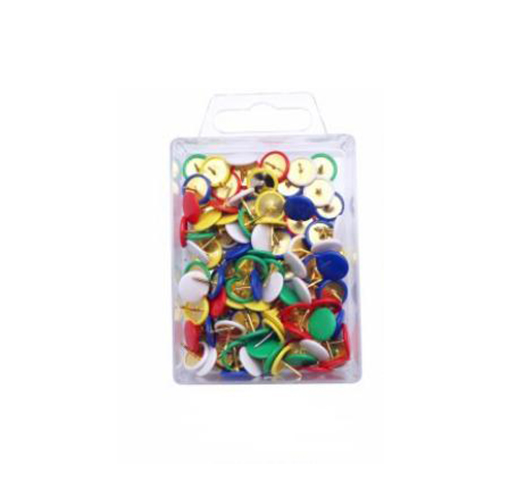 100pcs Colours Steel + Plastic Pushpin Set