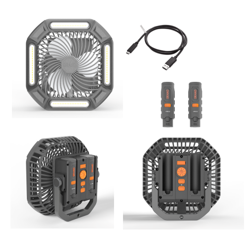 20W Rechargeable Standing Work Light with Fan