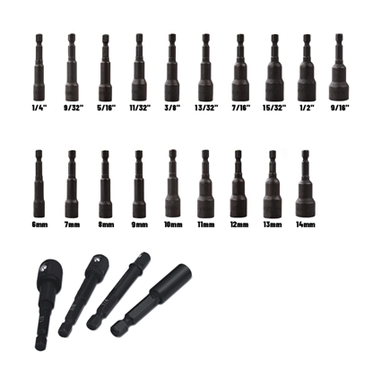 23Pcs Magnetic Nut Driver Set