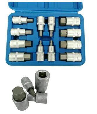 12 pcs 1/2" Hexagon Socket Wrench Set H5-H22