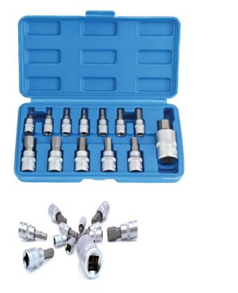 13 pcs 1/4" & 3/8" & 1/2" Hexagon Socket Wrench Set