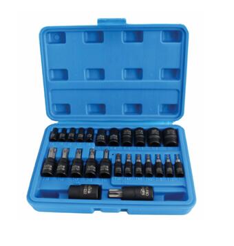 25pcs 1/4 & 3/8 & 1/2 E-Torx Impact Wrench Aocket Set