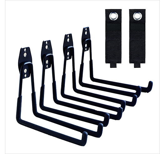 6 Pack Garage Hooks with 2 pack storage strap