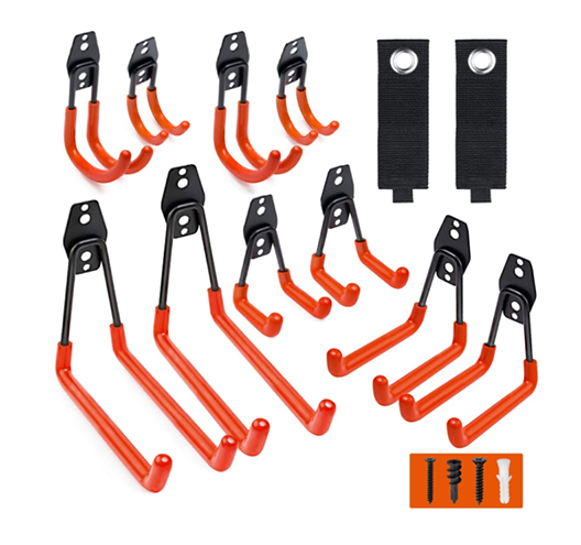 12 Pack Garage Hooks with 2 pack storage strap