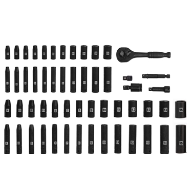 55Pcs 1/4" Dr. impact socketsset