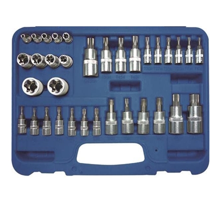 34PCS TX Screwdriver Bits and E-Profile Sockets