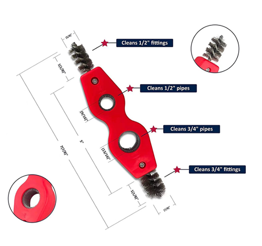 4-in-1 Pipe/Tube and Fitting Cleaning Brush