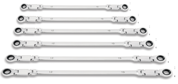 6pc Long Type Flexible Ratchet Wrench Set