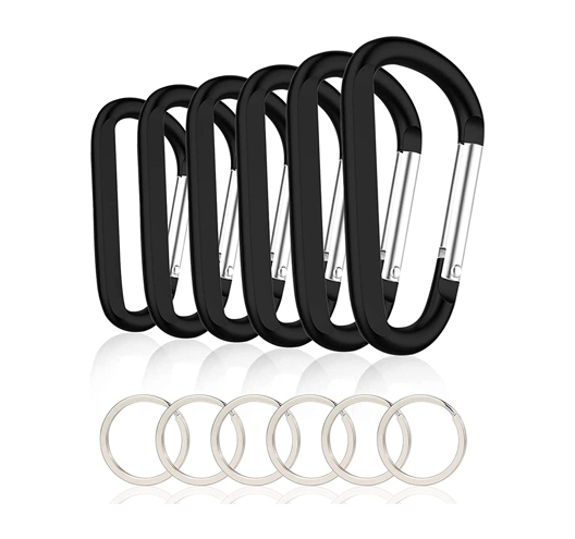 6PCS 3" Large Aluminum D Ring Carabiner Caribeaner Clip