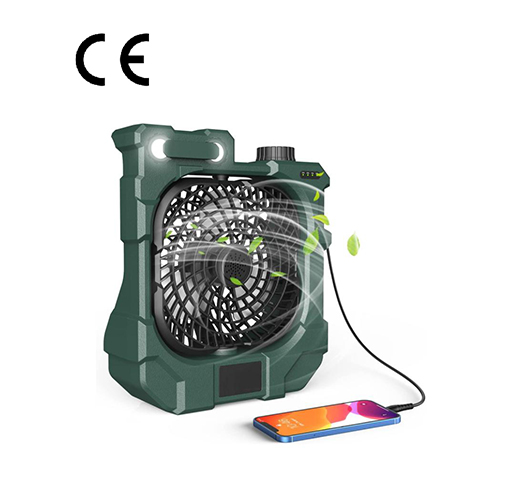 Rechargeable Portable Camping Fan 10400mAh With LED Light