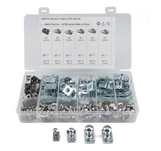 200PC Spire Clip U-Nuts Set