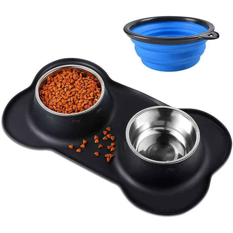 Stainless Steel Dog/Cat Bowl with silicone mat