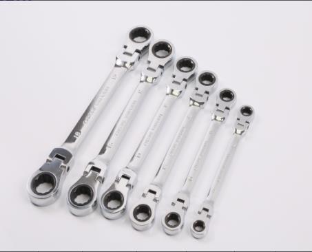 6PC Metric Flexi Double Ring Gear Ratchet Wrench Set