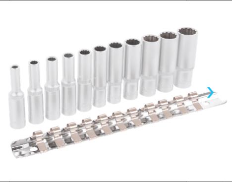 11PC 1/4" Deep Socket Set