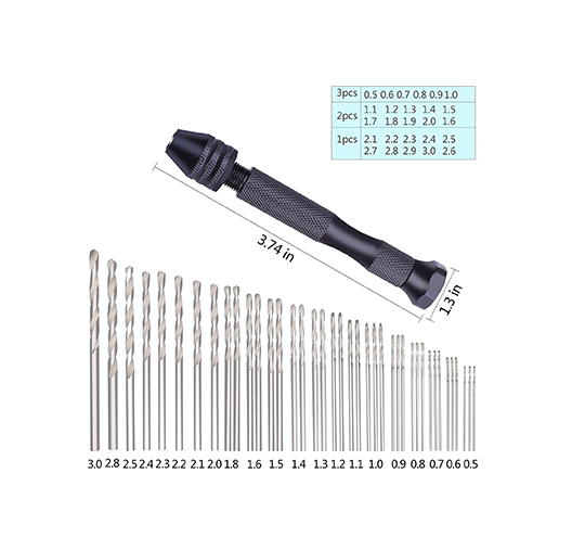 49Pcs Precision Pin Vise Hobby Drill with Model Twist Hand
