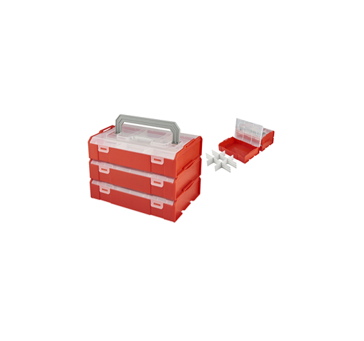 3pc Plastic tool box can bestacke,28x18x19.5cm