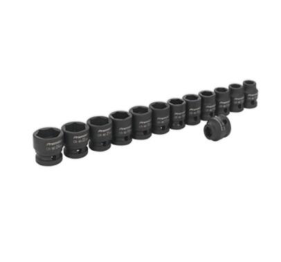 13Pc 1/2 Dr Metric Shallow Impact Socket Set