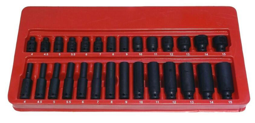 28PC 1/4" Drive Impact Socket Set