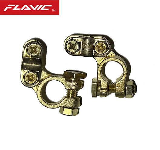 Car Angle Type brass Battery Terminal Clamps Clips 2 Pcs