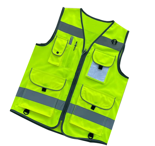 Solid fabric Safety Vest with Reflective Strips