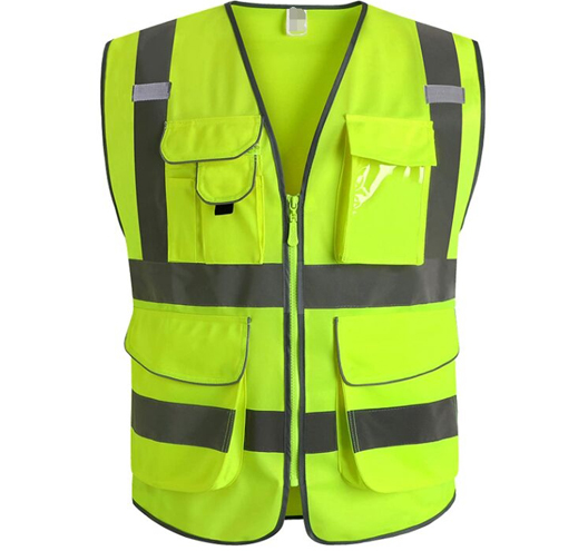 9 Pockets  Zipper Front Safety Vest