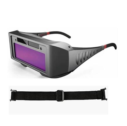 Solar powered auto darkening welding glasses