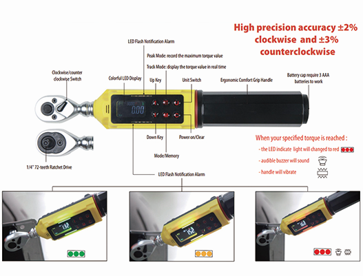 1/4" Digital Torque Wrench 0.5-30NM