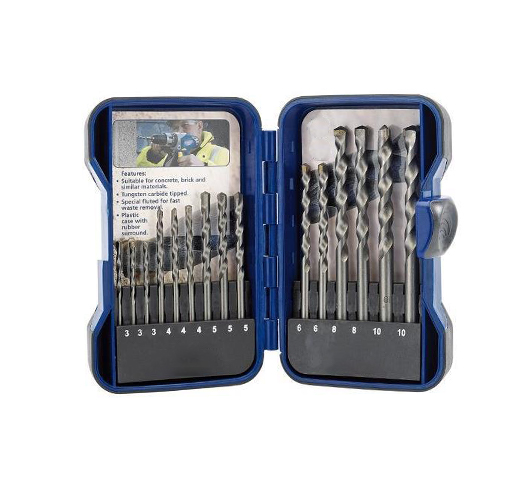 15PC Masonry Drill Bit Set
