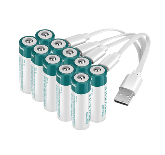 10pack USB Rechargeable 1.5V Lithium Batteries AA