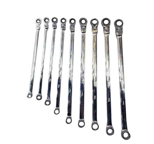 9pc Flexible head Extra Long Spanner Set SAE