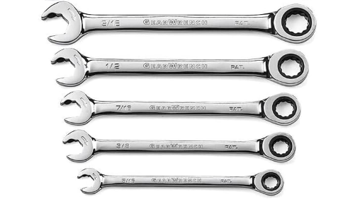 5PC Open End RatchetingCombination Wrench