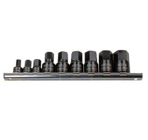9pc 1/4" 3/8" Drives ImpactHex Bit Sockets Set