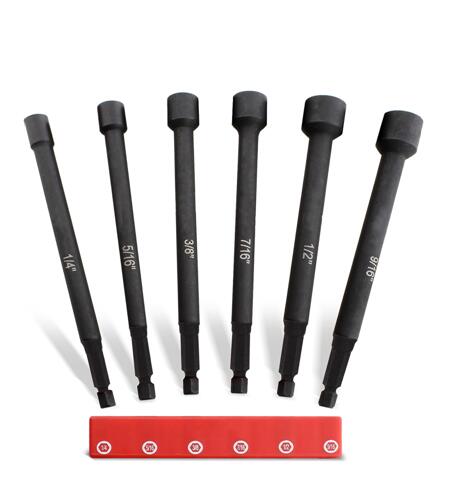 6pc Magnetic Nut Driver Bit Set