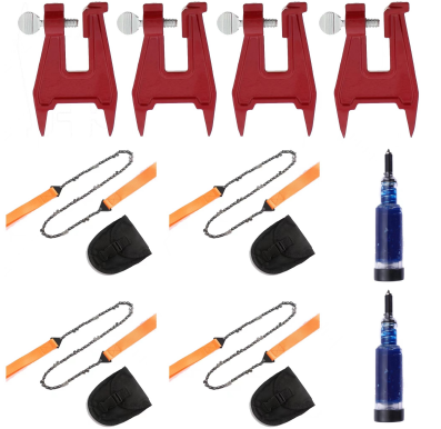 Saw Chain Grease Gun, Filing Block And Hand Chain Saw Set