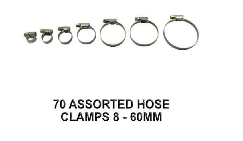 70PCS Zinc Plated Semi Steel Hose Clamps-German Style