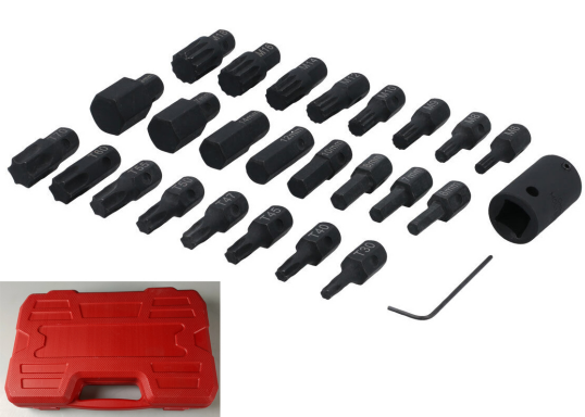 25pcs 1/2" Interchangeable Impact Bit Set