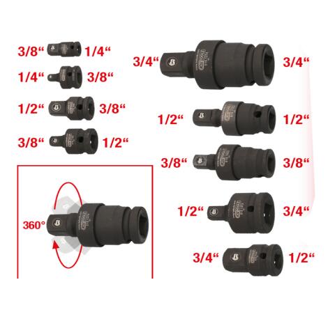 9Pcs Impact Socket DriveAdaptor Set
