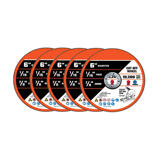 6 in. x 1/16 in. x 7/8 in.Metal Cut-off Wheel, 5-Pack