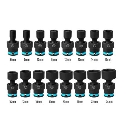 16-Piece Shallow UniversalImpact Socket Set（3/8")