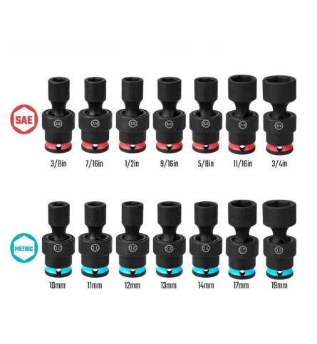 14-Piece Shallow UniversalImpact Socket Set（3/8")