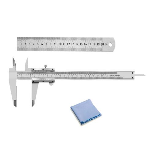 8" Carbon Steel  Vernier Caliper And 200mm Steel Ruler