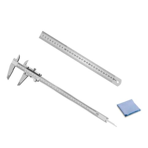 12" Carbon Steel Vernier Caliper And 300mm Steel Ruler