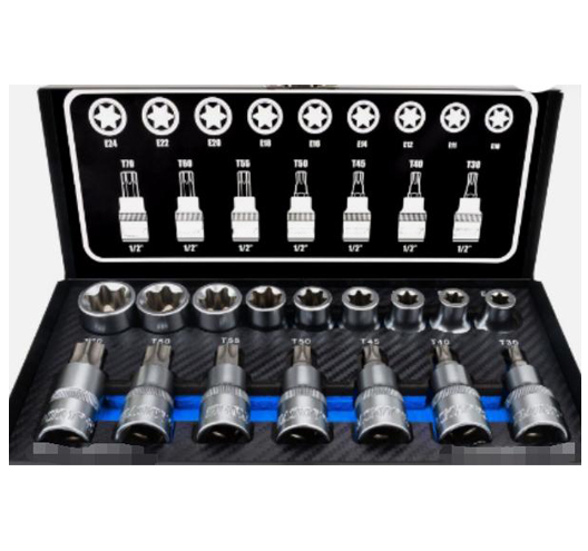 16PC 1/2" Torx Bit Set