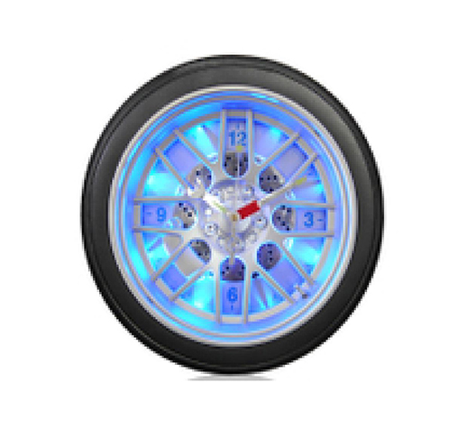 14" Wheel Wall Clock With Led Light