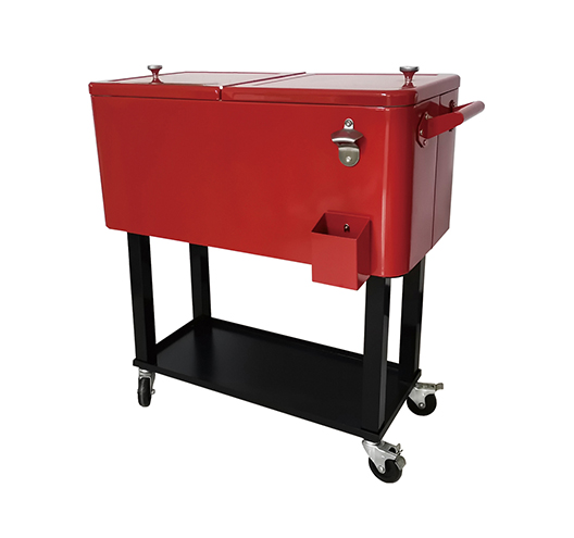 60 QT Rolling Cooling Bins Ice Chest on Wheels