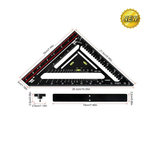 7"Multifunctional Triangle Ruler