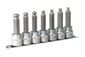 7pc 1/2"Sq Drive Ball-End HexSocket Bit Set