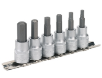 3/8" Drive 6 Piece Hex Key Socket Bit Set